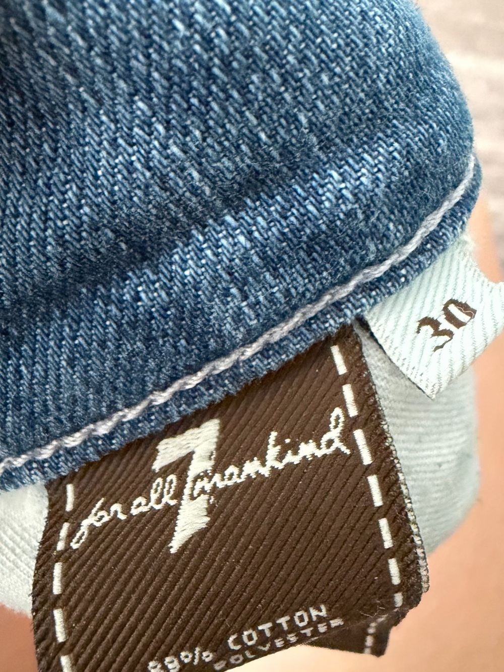 7 For All Mankind Standard Jeans Size 30 Lightwash Straight Leg Premium Denim - Picture 5 of 7